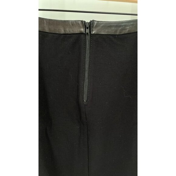 Trouve Black Leather Pointe Skirt Size 2 Pencil Straight Diagonal Zip Hem - Picture 6 of 12